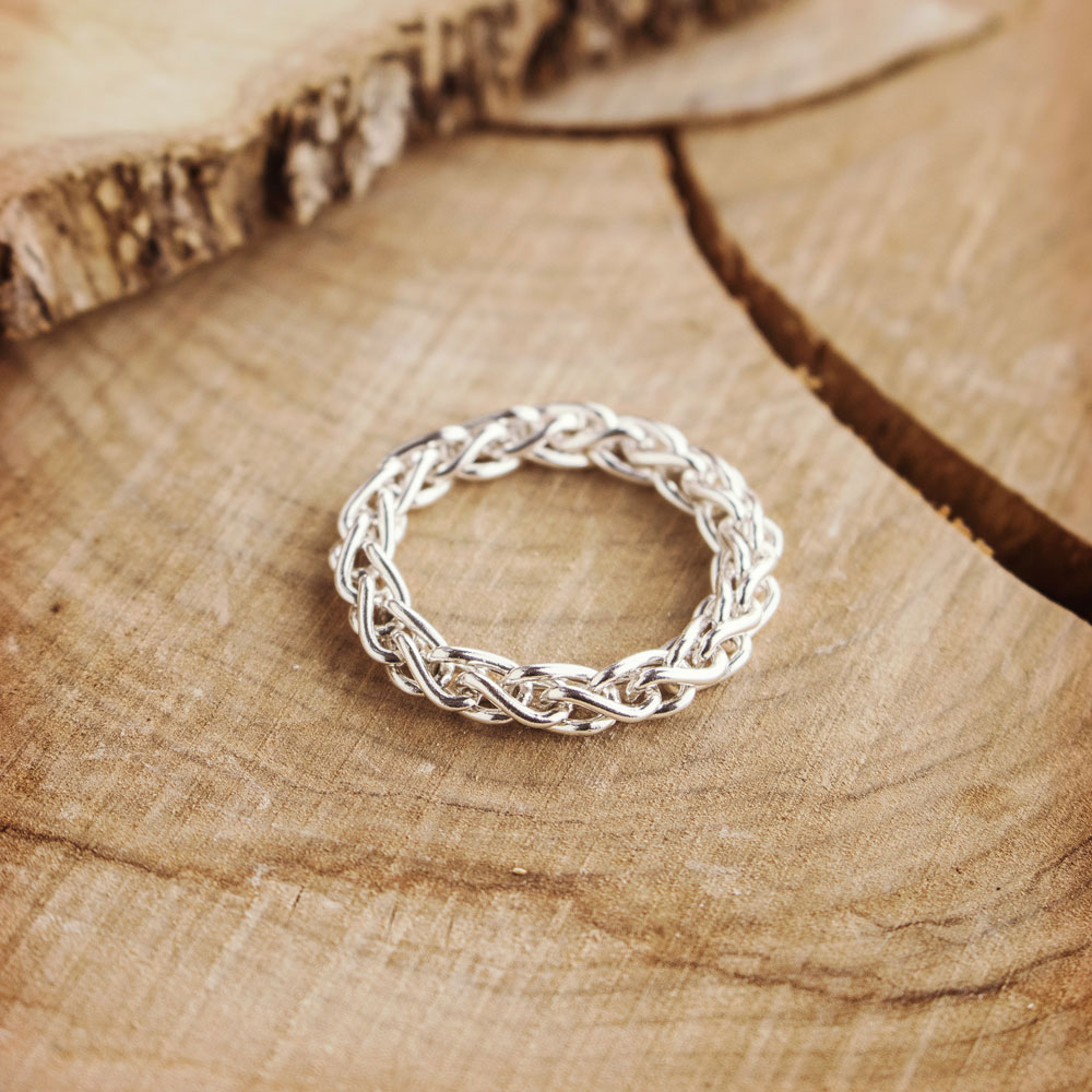 Chain Link Ring in Sterling Silver (Spiga Chain) - Silvertraits