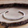 Thin Cuff Bracelet with a Frosted Finish in Dark Silver - Silvertraits