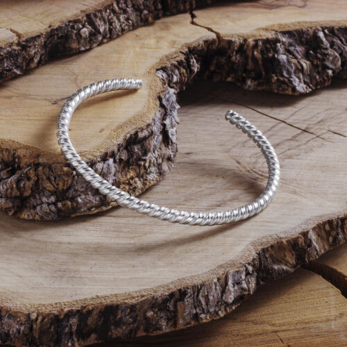 Spiral Cuff Bracelet with a Twist in Sterling Silver