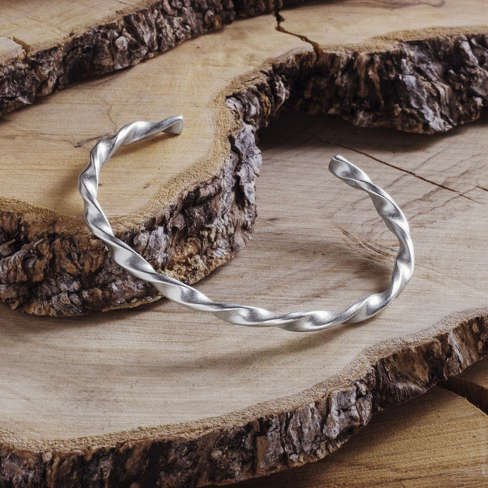 Wavy Spiral Bracelet in Sterling Silver