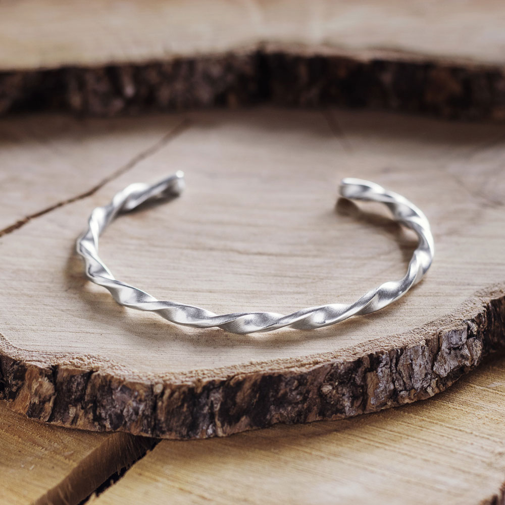 Wavy Spiral Bracelet in Sterling Silver