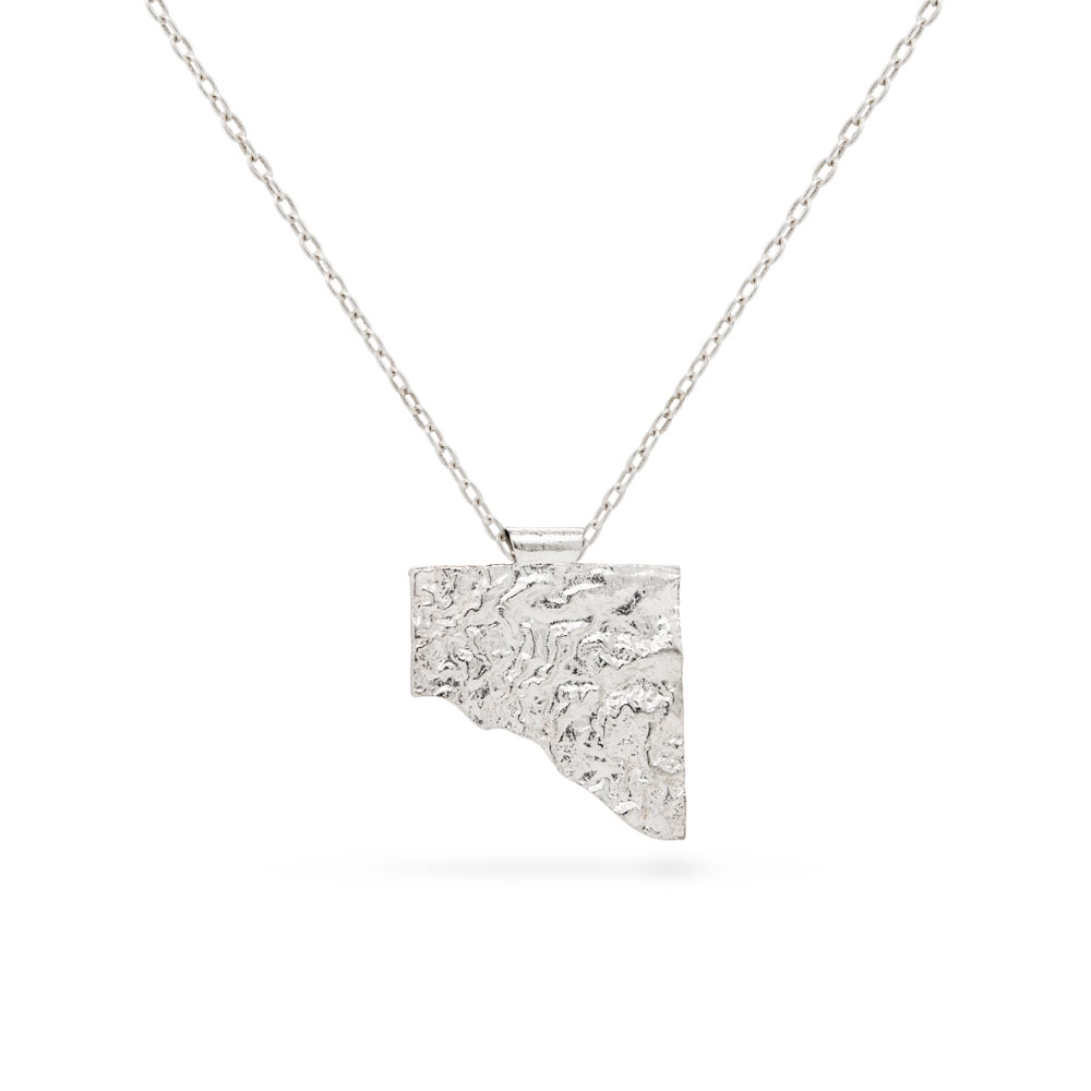 Small Half Rectangle Pendant in Sterling Silver