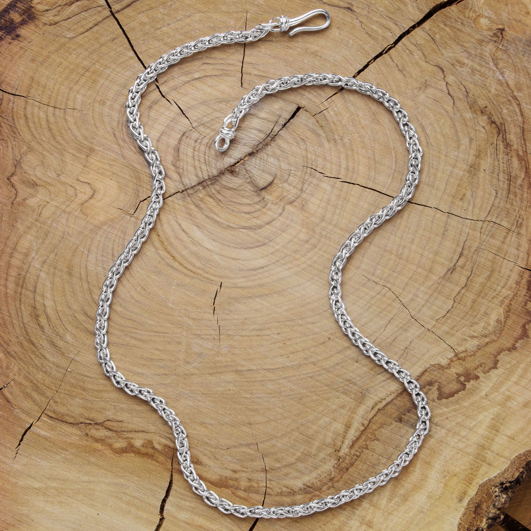 Thin Curb Chain Necklace Made of Sterling Silver