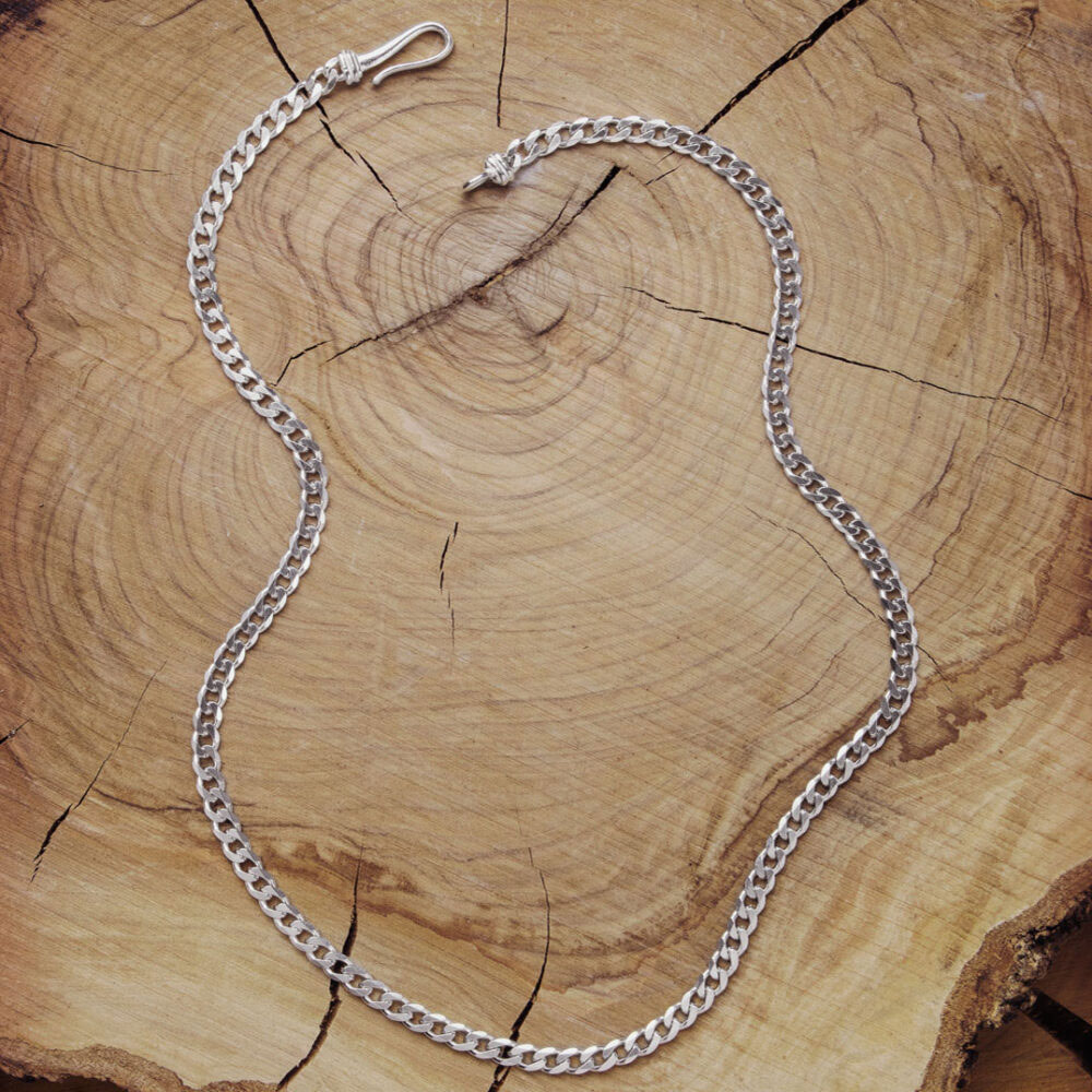 Thin Curb Chain Necklace made of Sterling Silver