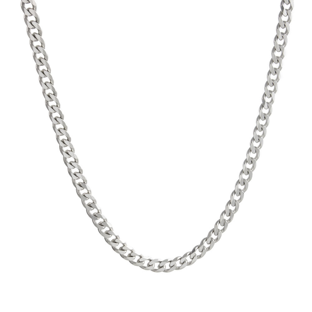 Thin Curb Chain Necklace made of Sterling Silver