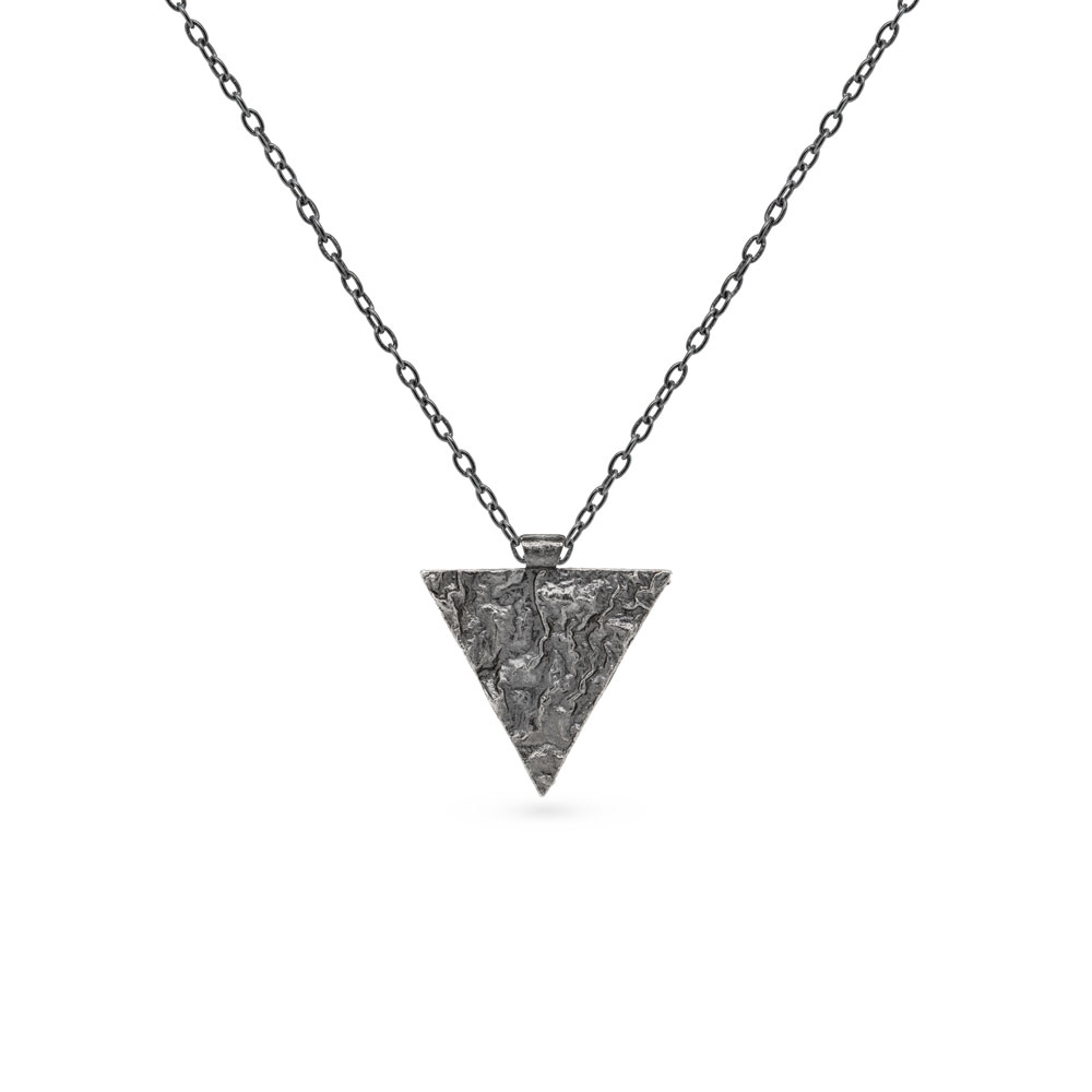 Oxidized Triangle Pendant made of Sterling Silver