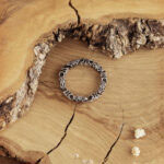 Oxidized Chain Ring with Artisan Links in Sterling Silver