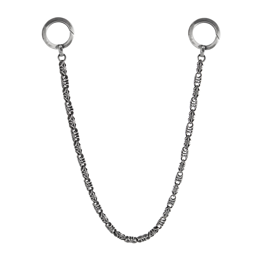 Wallet Chain with handcrafted beads in Sterling Silver