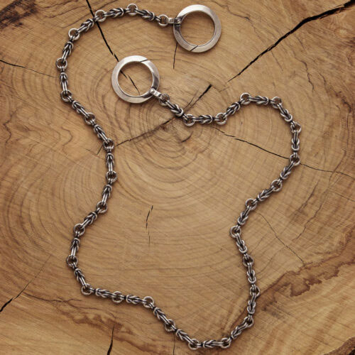 Silver Wallet Chain with Wire Knots