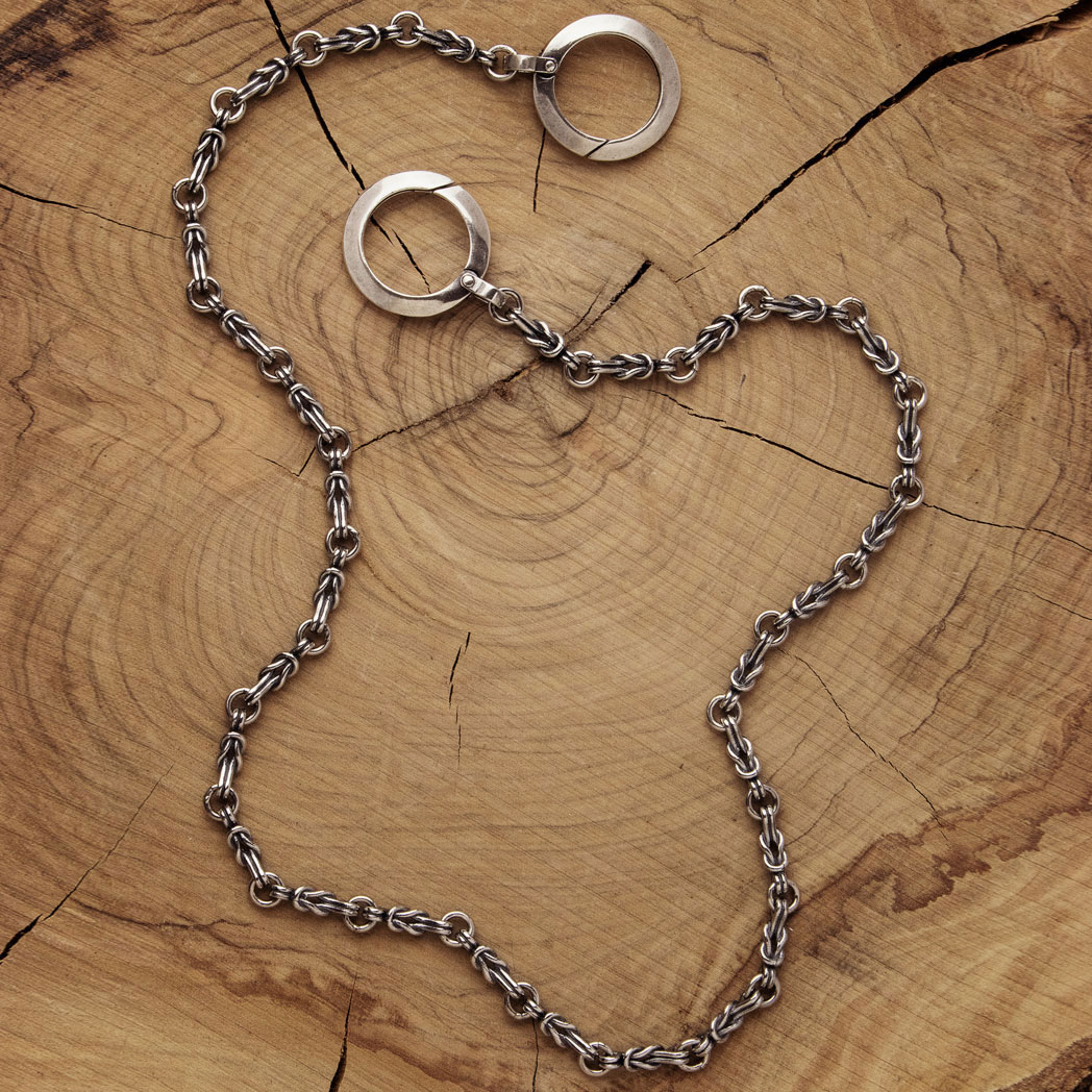 Dark Silver Chain Necklace with Wire Knots - Silvertraits