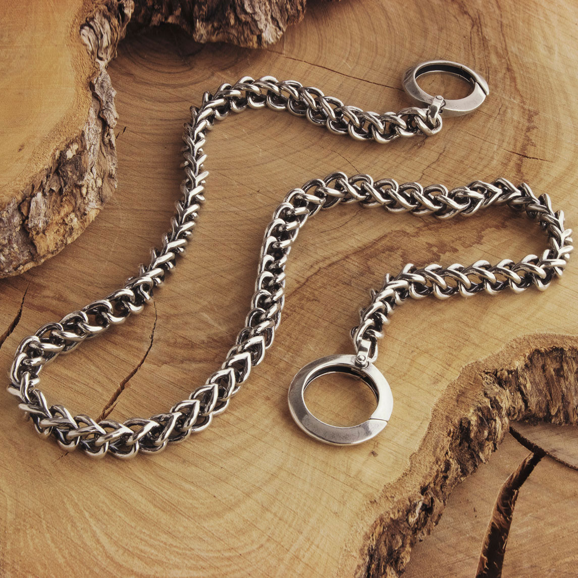 Silvertraits Thick Wheat Wallet Chain Made of Sterling Silver