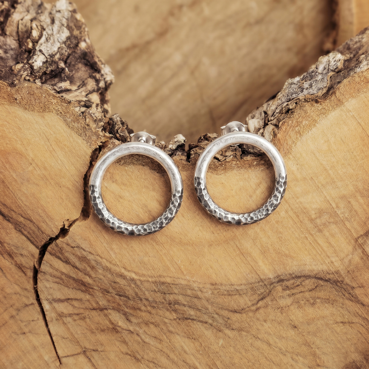 Sterling Silver Circle Earrings - Image 2