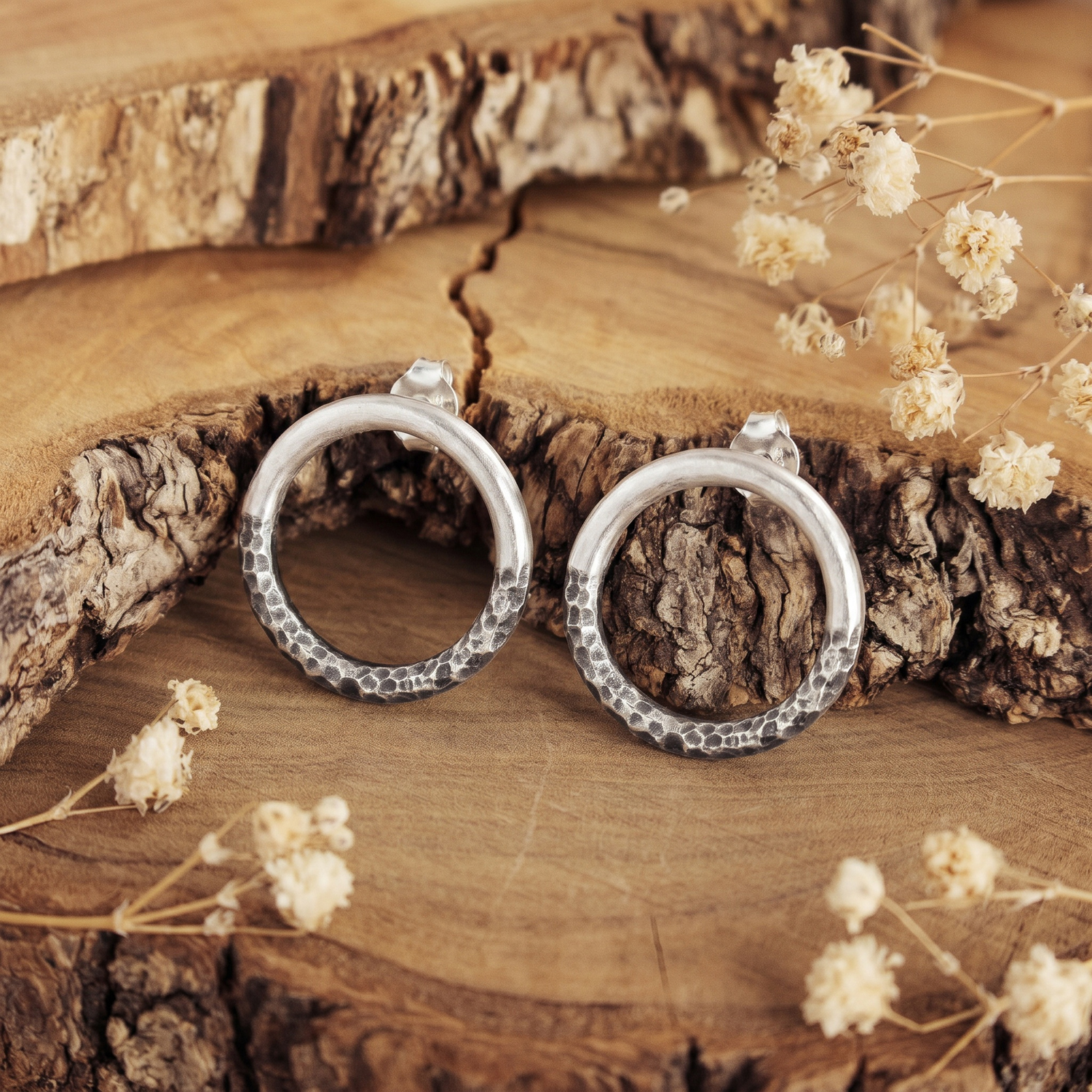 Sterling Silver Circle Earrings