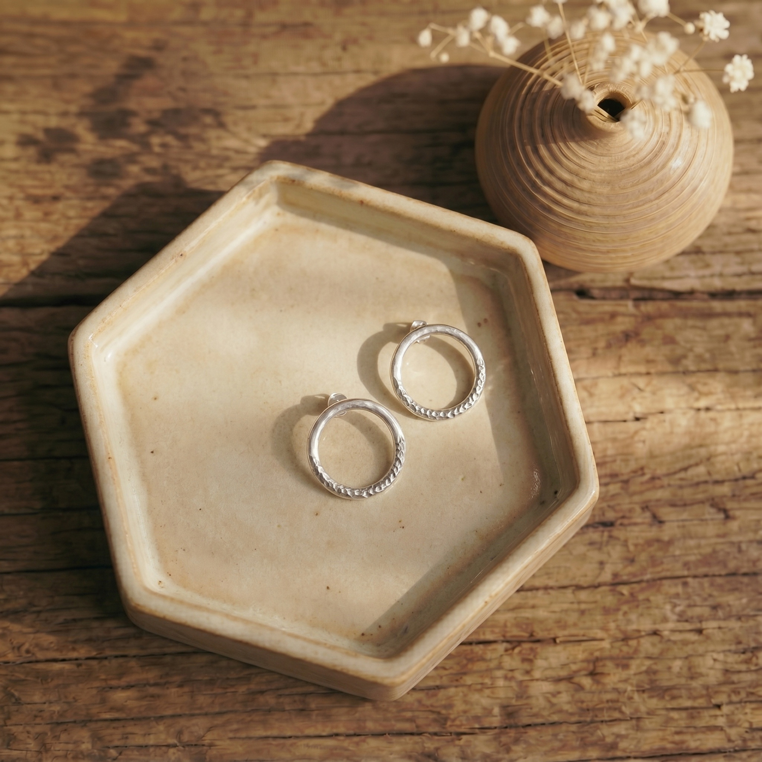 Sterling Silver Circle Earrings - Image 5